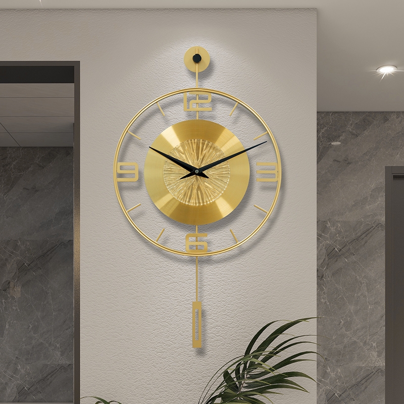 Luxury Watch Wall Clock - Horloge murale oscillante en métal de