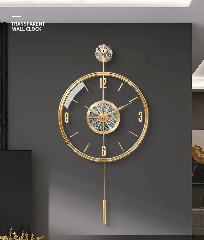 Luxury Watch Wall Clock - Alliage coquillage horloge murale silencieux moderne