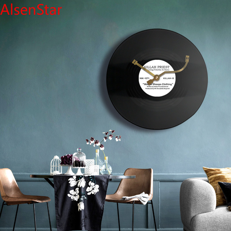 Luxury Watch Wall Clock - Horloge murale créative rétro en vinyle