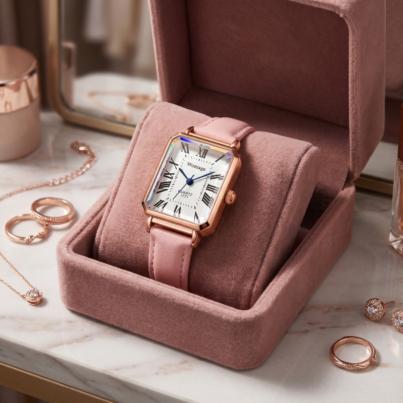 Luxury Watch Index - Montres à quartz rectangulaires pour femmes,