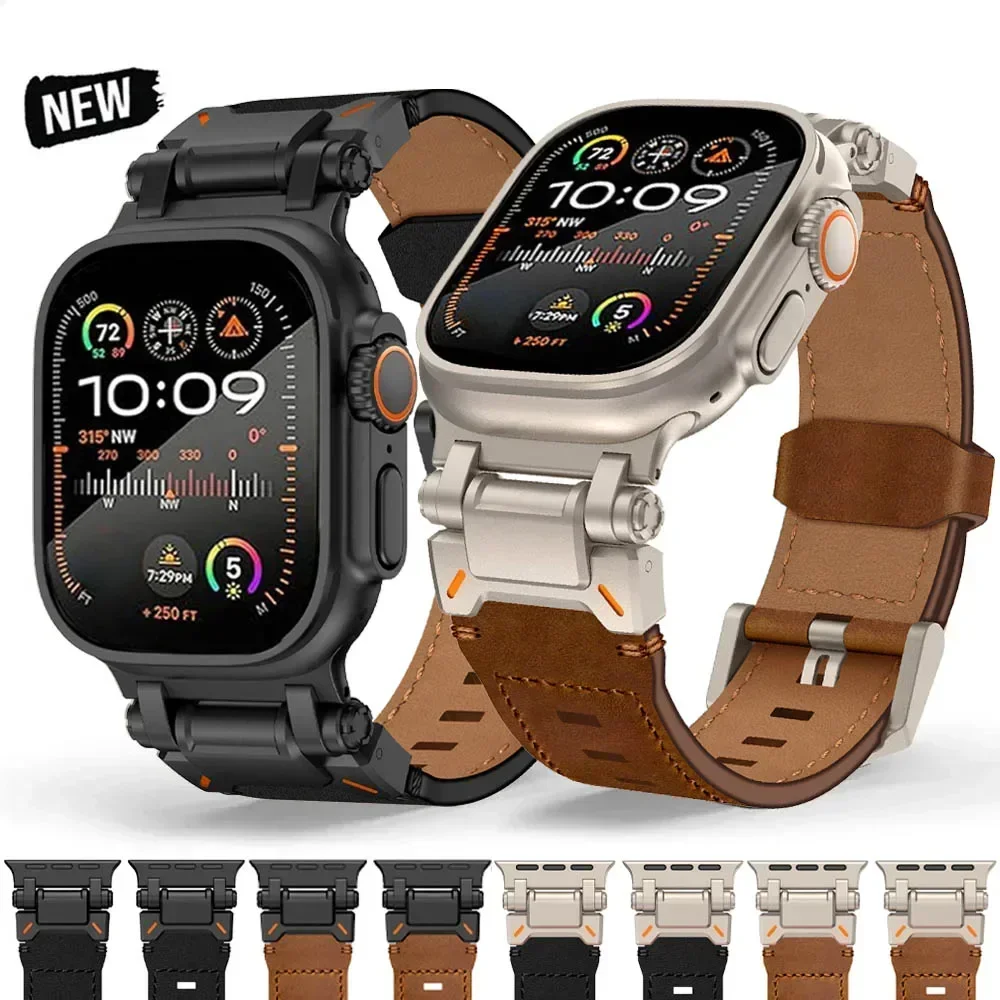 Luxury Watch Apple Bands - Bracelet en cuir pour Apple Watch