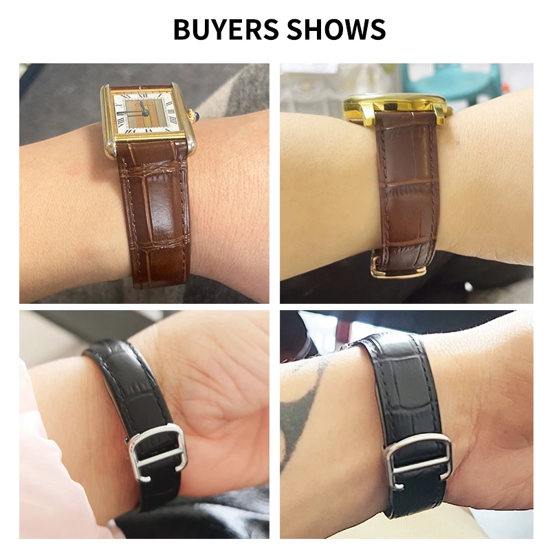 Bracelet de montre en cuir vér - Cartier Watch Tank avis et prix